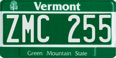 VT license plate ZMC255