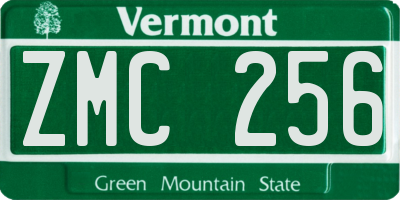 VT license plate ZMC256