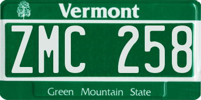 VT license plate ZMC258