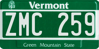 VT license plate ZMC259