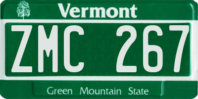 VT license plate ZMC267