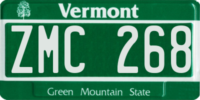 VT license plate ZMC268