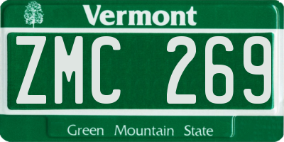 VT license plate ZMC269