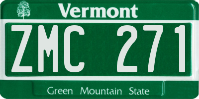 VT license plate ZMC271