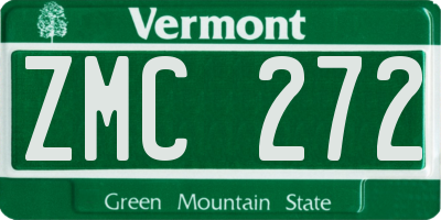 VT license plate ZMC272