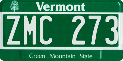 VT license plate ZMC273