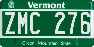 VT license plate ZMC276
