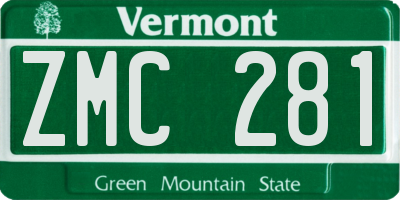 VT license plate ZMC281
