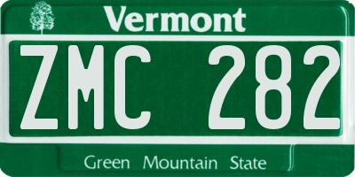VT license plate ZMC282
