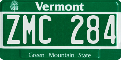 VT license plate ZMC284