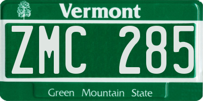 VT license plate ZMC285