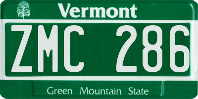 VT license plate ZMC286