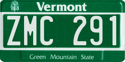 VT license plate ZMC291