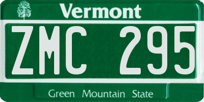 VT license plate ZMC295