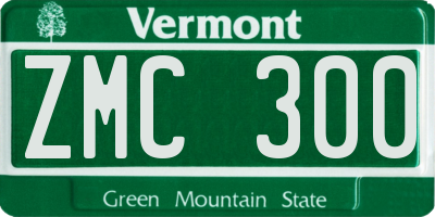 VT license plate ZMC300