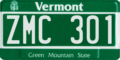 VT license plate ZMC301