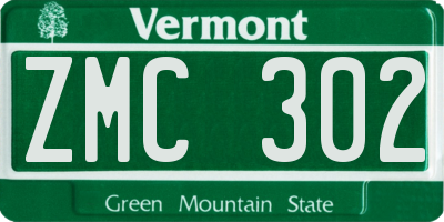 VT license plate ZMC302