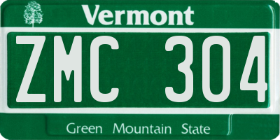 VT license plate ZMC304
