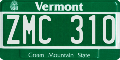 VT license plate ZMC310