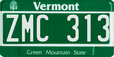 VT license plate ZMC313