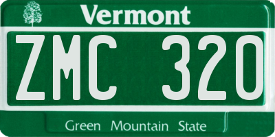 VT license plate ZMC320