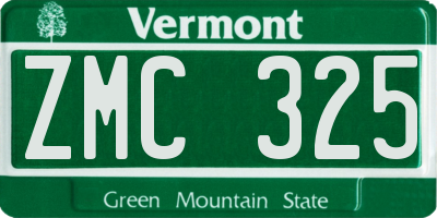 VT license plate ZMC325