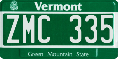 VT license plate ZMC335