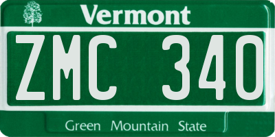 VT license plate ZMC340