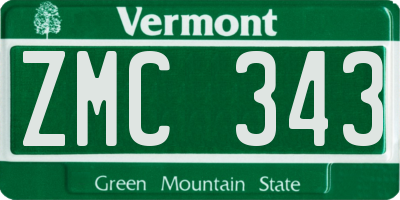 VT license plate ZMC343