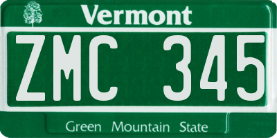 VT license plate ZMC345