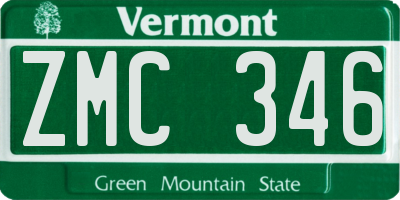 VT license plate ZMC346