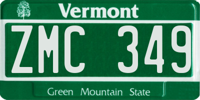 VT license plate ZMC349