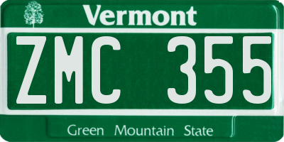 VT license plate ZMC355