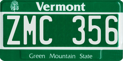 VT license plate ZMC356