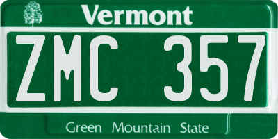 VT license plate ZMC357