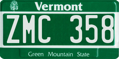 VT license plate ZMC358