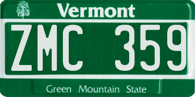 VT license plate ZMC359