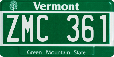 VT license plate ZMC361