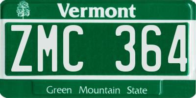 VT license plate ZMC364