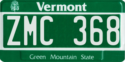 VT license plate ZMC368