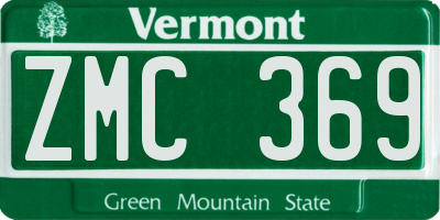 VT license plate ZMC369