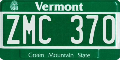 VT license plate ZMC370