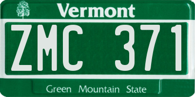 VT license plate ZMC371