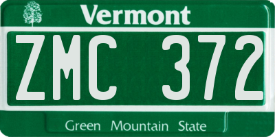 VT license plate ZMC372