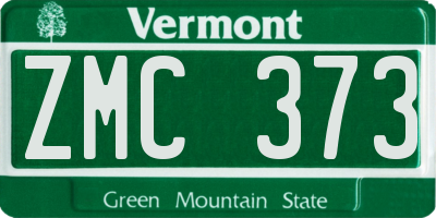 VT license plate ZMC373