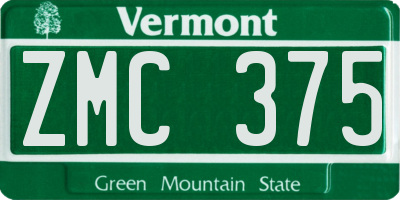 VT license plate ZMC375