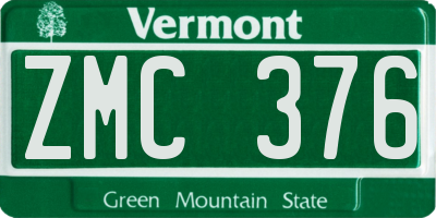 VT license plate ZMC376