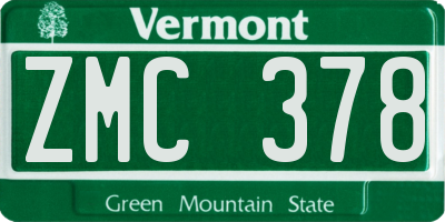 VT license plate ZMC378