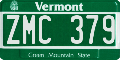 VT license plate ZMC379