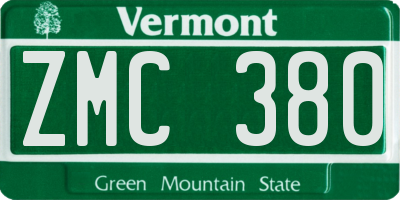 VT license plate ZMC380